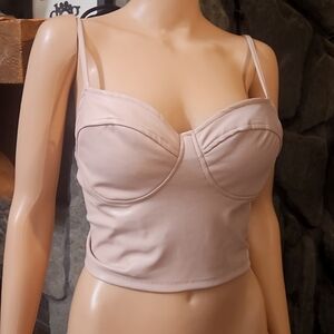Iris Beige Pleather Bustier